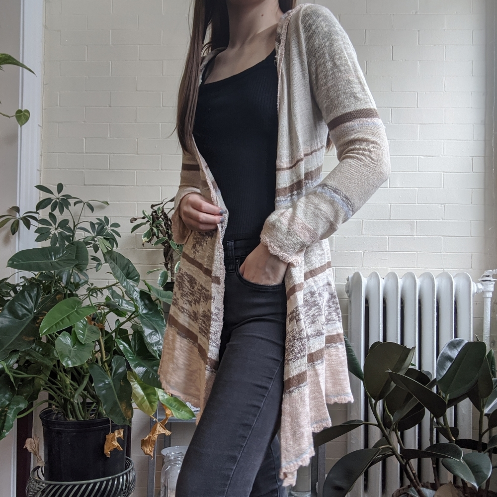 Mudd Sweater Cardigan with Hood Boho Bohemian